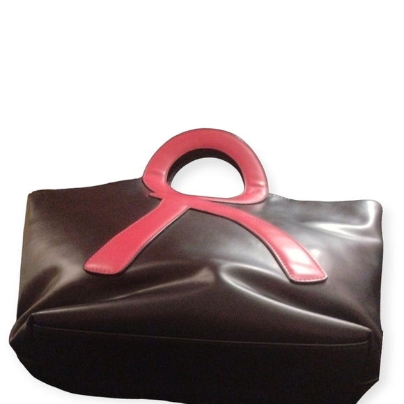 Roberta Di Camerino Black Red Leather R Logo Handbag - Picture 13 of 15